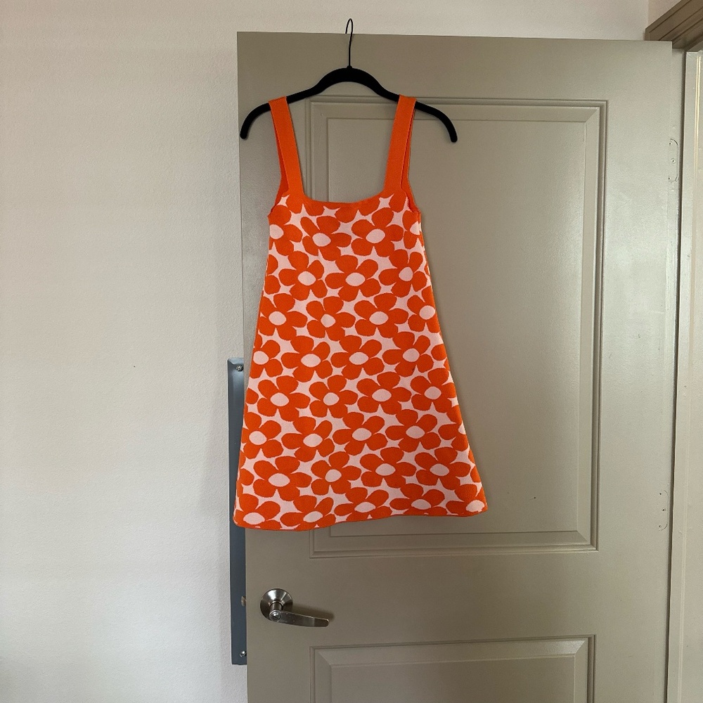 Zara Short Orange Floral Mini Dress